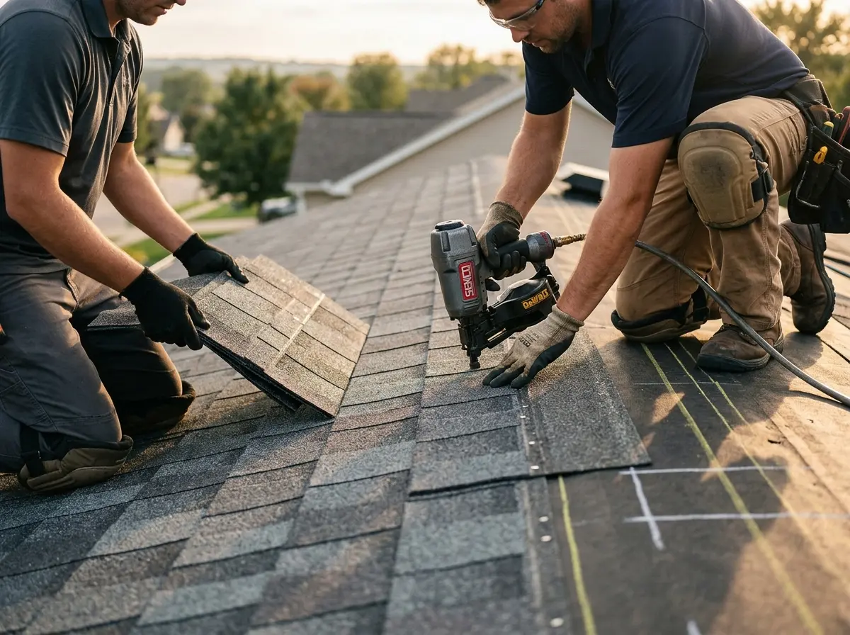 Professional roofer working on a residential roof in Waihee-Waiehu